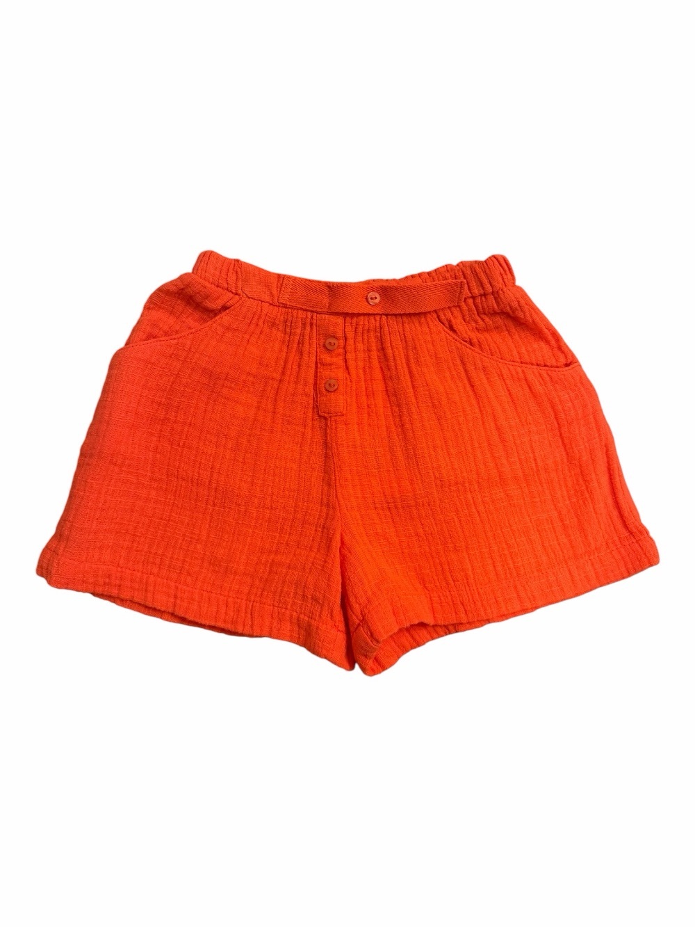Zara Bright Orange Girls' Button-Front Cotton Shorts Sz 2-3